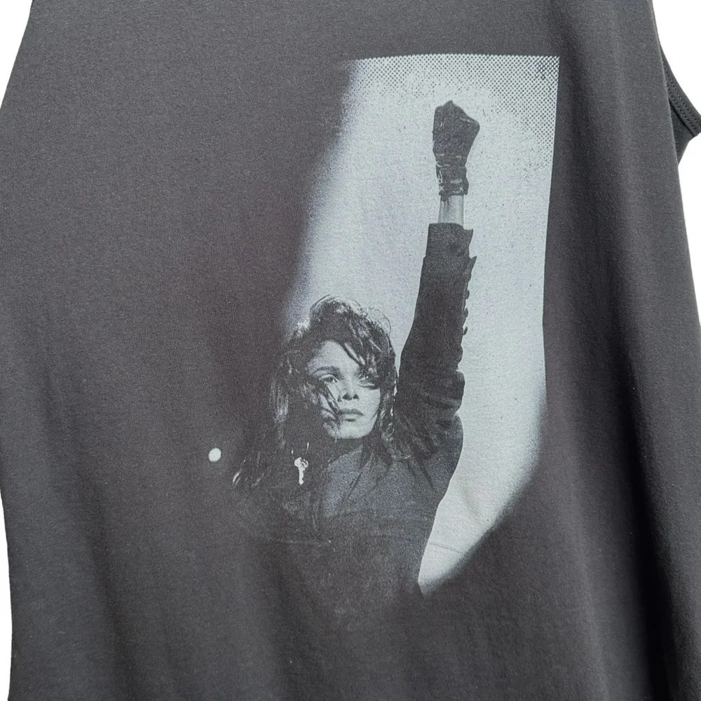 Janet Jackson Tank Top Size XL Rhythm Nation Women's Black Escapade 1812 - Picture 6 of 6